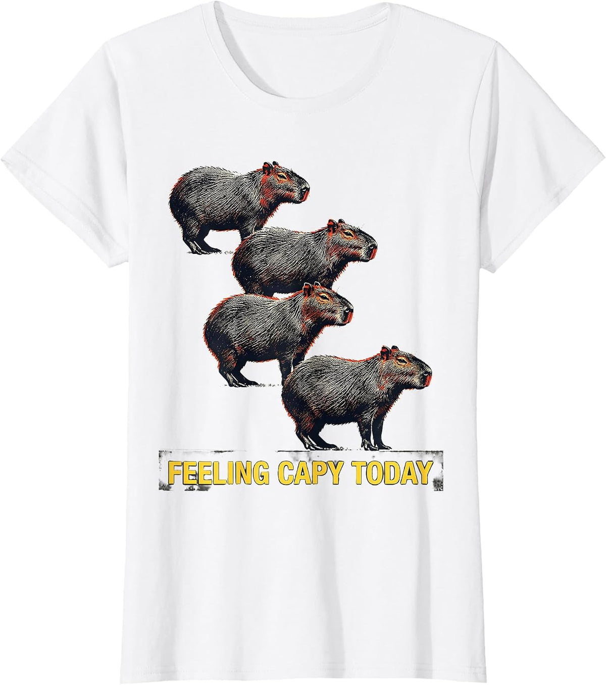 Women's feeling capy today Funny Capybara Meme Gamer Kawaii Humor T-Shirt - White