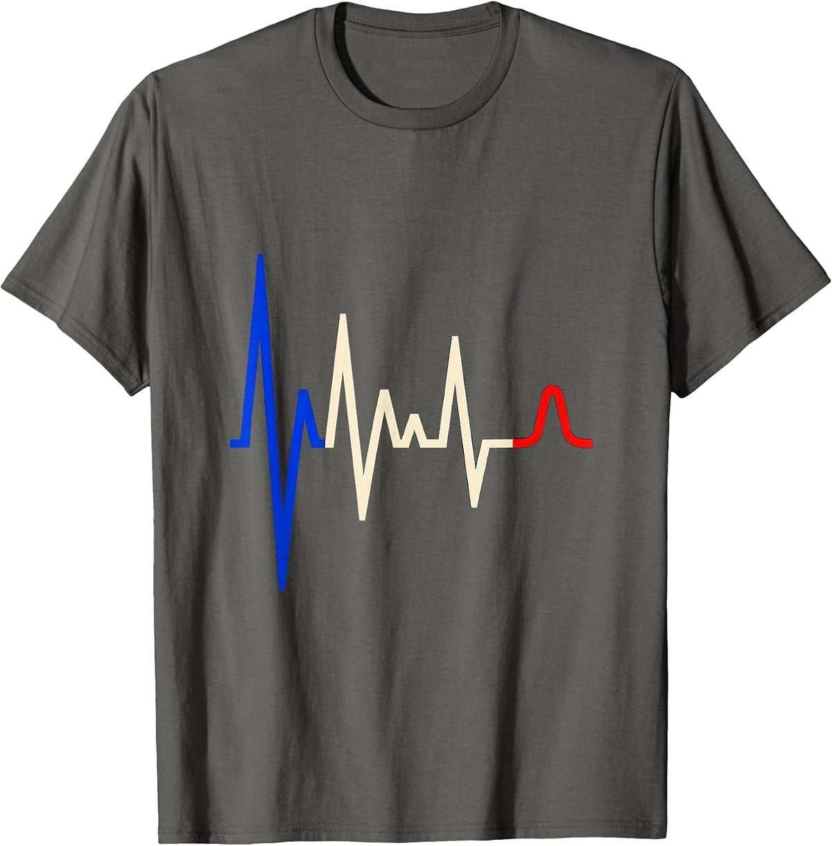 OBGYN Squad Geometric Fetal Waveform Humor T-Shirt - Asphalt Grey
