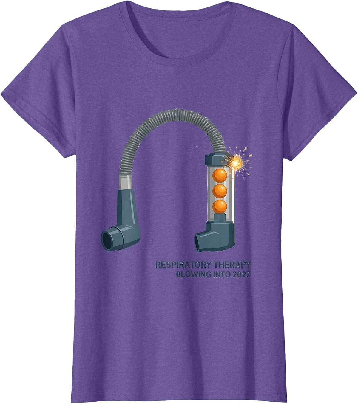 Women's Respiratory Therapy — Blowing Into 2027 Nurse New Year T-Shirt - Purple Heather