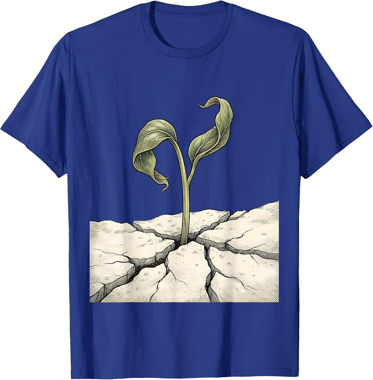 Suicide Prevention Awareness Green Sprout Snow Art T-Shirt - Royal Blue
