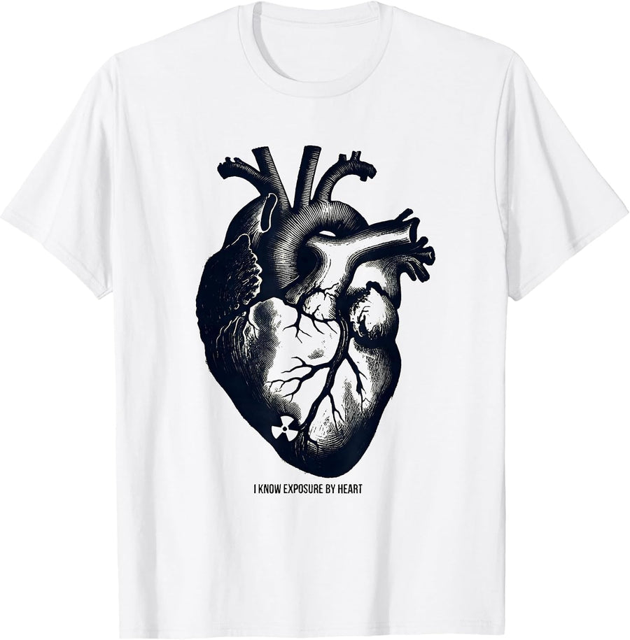 Men's I Know Exposure By Heart Funny Radiology Tech Rad Tech Humor T-Shirt - White