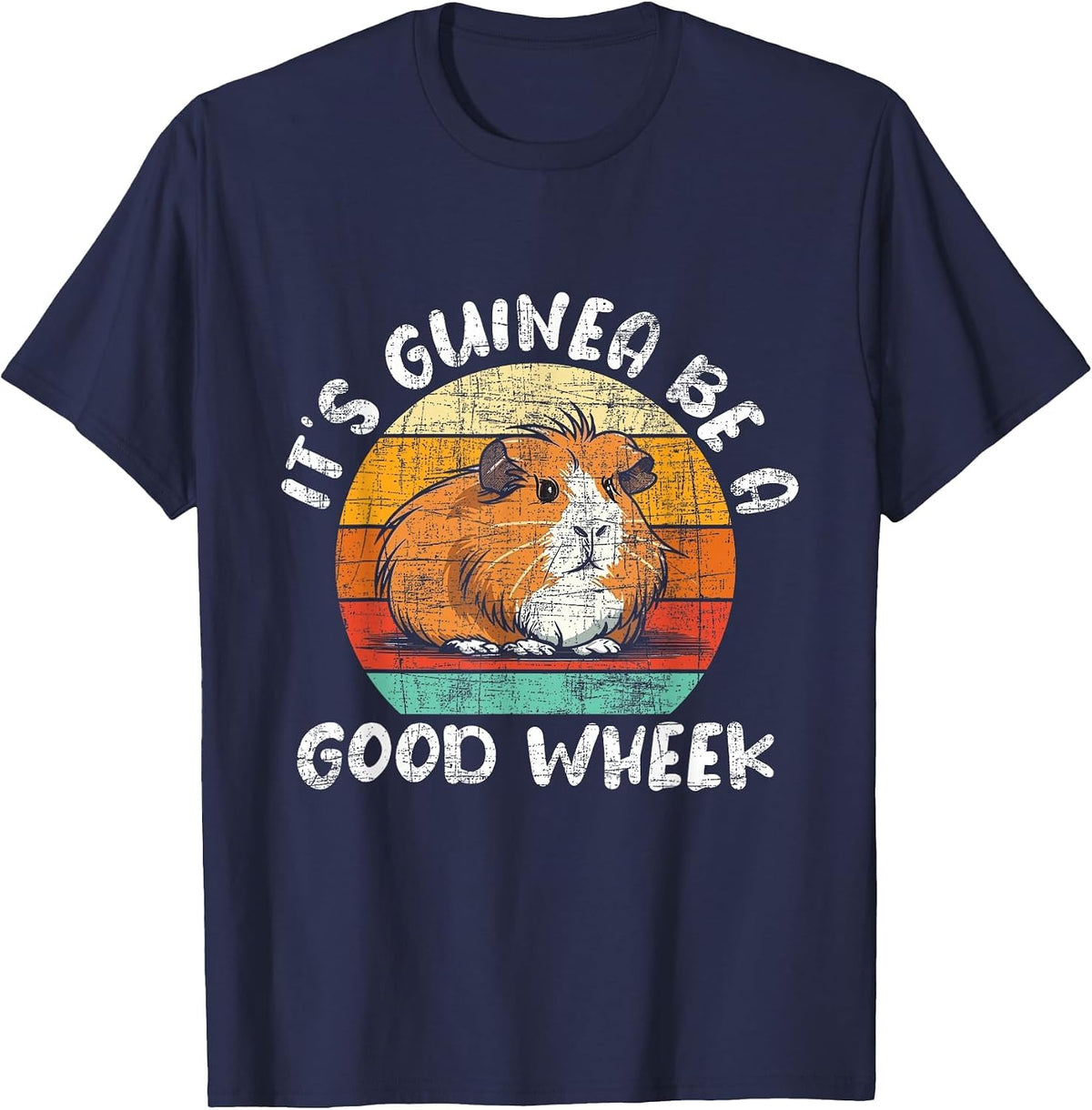 It's Guinea Be A Good Wheek - Retro Vintage Rodent Pet Lover T-Shirt - Navy Blue