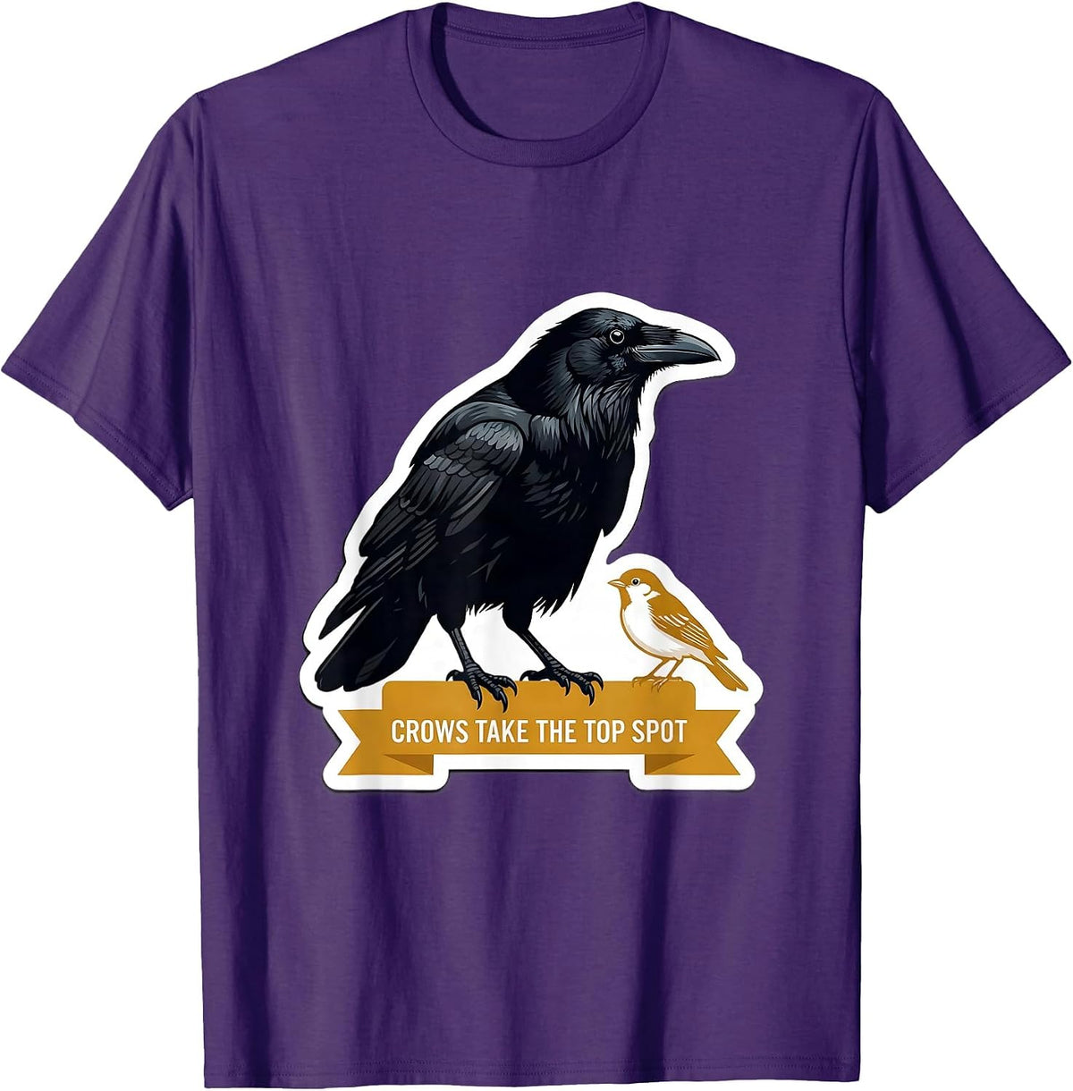 Men's Crows Take The Top Spot Dark Humor Bird Lover Gift T-Shirt - Purple