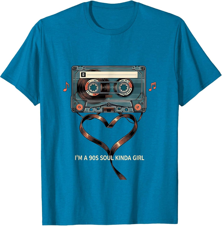 I'm A 90s Soul Kinda Girl Retro Rnb Hip Hop Music T-Shirt - Sapphire Blue
