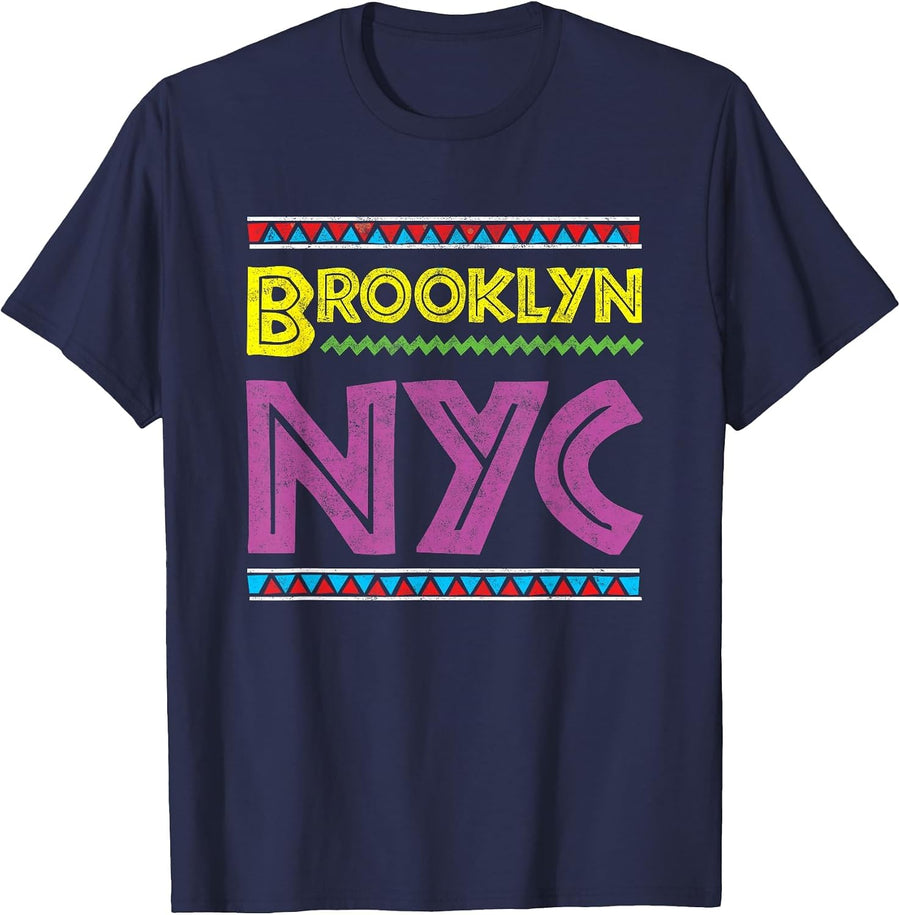 Brooklyn NYC - 80s 90s Vintage Hip Hop Culture T-Shirt T-Shirt - Navy Blue