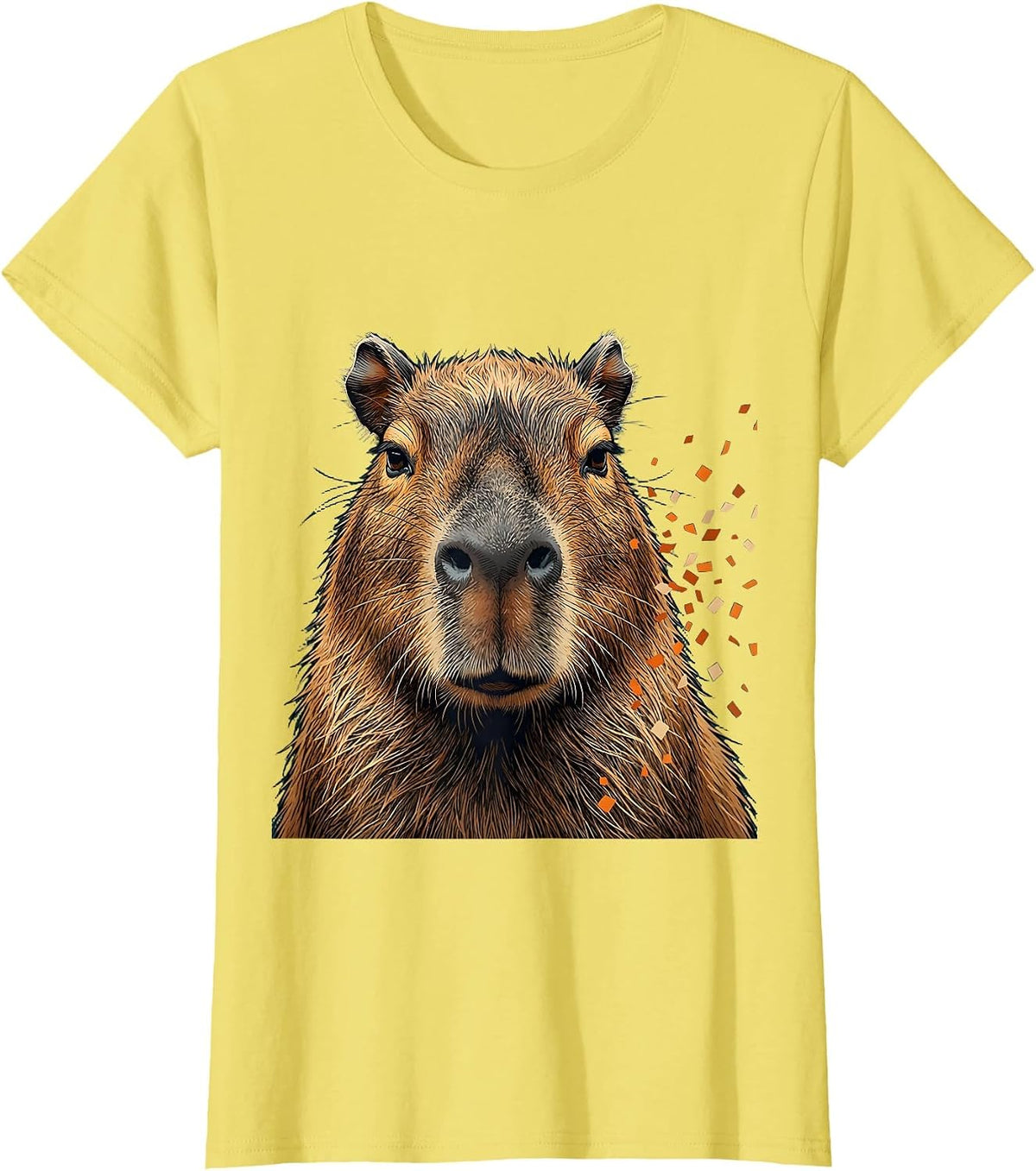 Capybara Moods Funny Animal Humor Illustration T-Shirt - Lemon Yellow