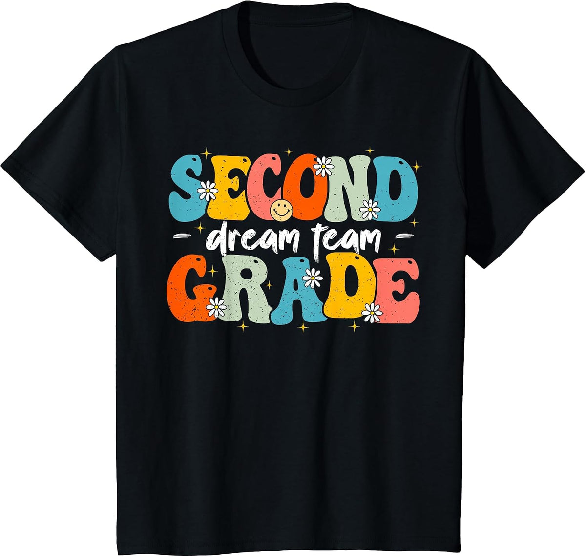 Dream Team Second Grade Teacher Back to School 2nd Grade Kid T-Shirt - Black