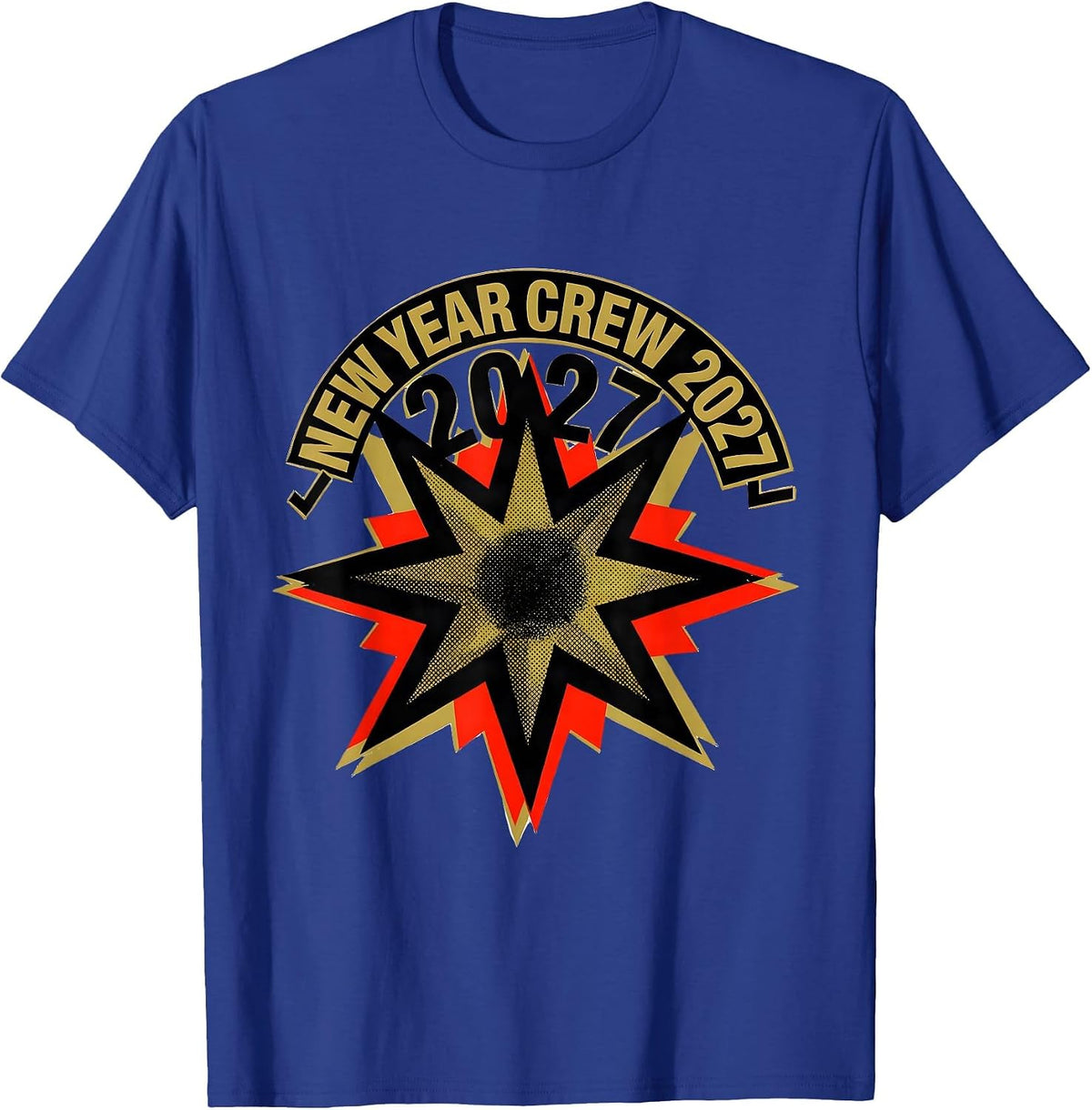 Men's New Year Crew 2027 Screenprint Party Family Matching T-Shirt - Royal Blue