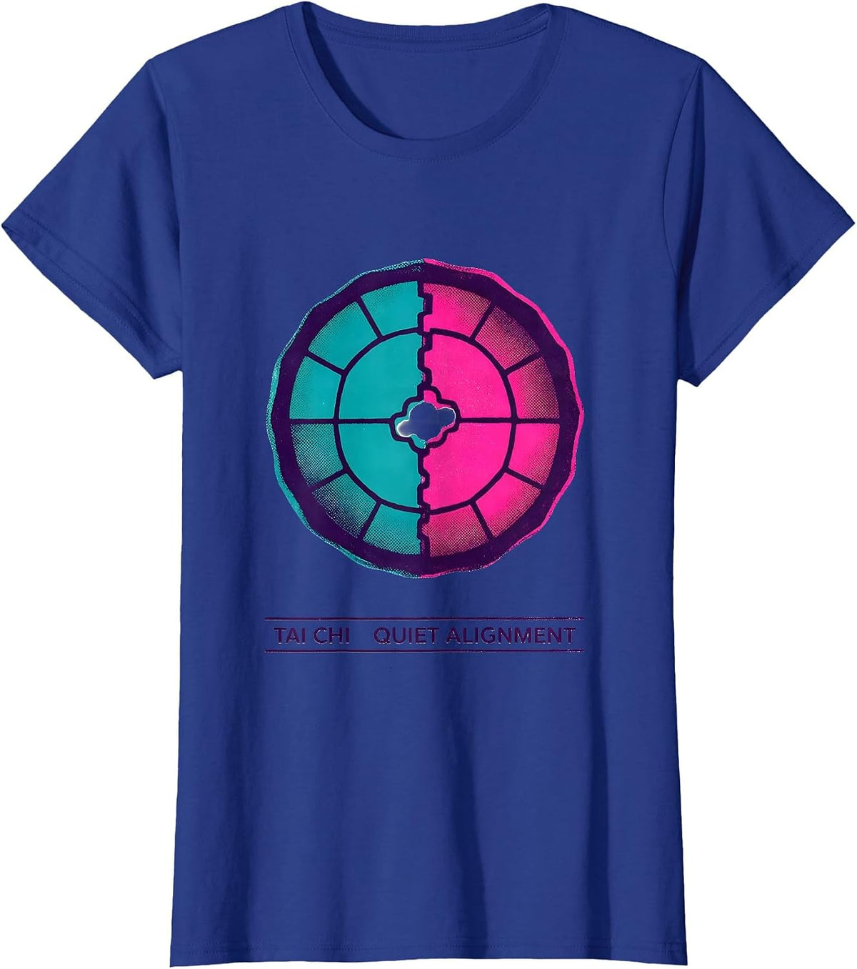 Women's Tai Chi Quiet Alignment Risograph Zen Martial Arts Gift T-Shirt - Royal Blue