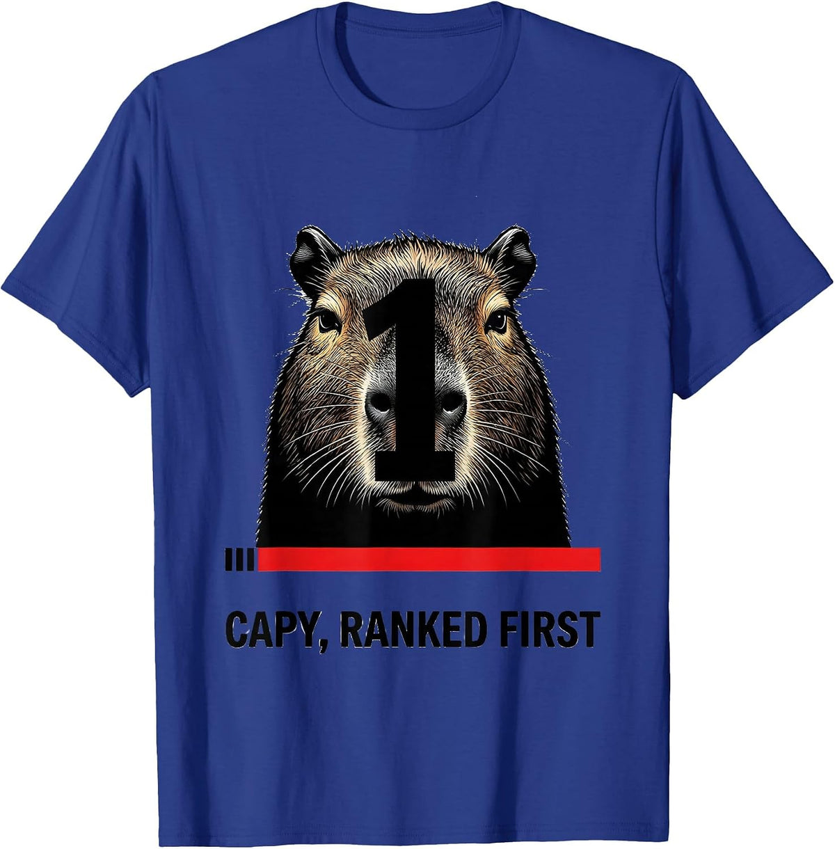 Men's Capy Ranked First Funny Capybara Meme Animal Lover Humor T-Shirt - Royal Blue