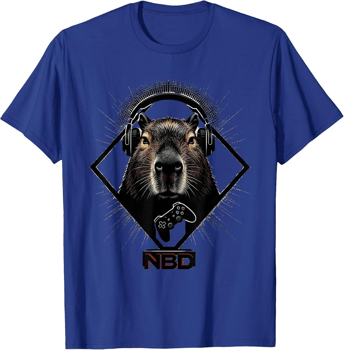 NBD Funny Capybara Gamer Meme Humor Video Games T-Shirt - Royal Blue