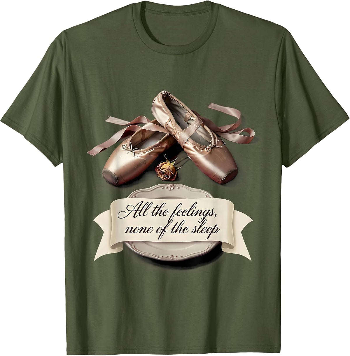 All the Feelings None of the Sleep Overstimulated Moms Club T-Shirt - Olive Green