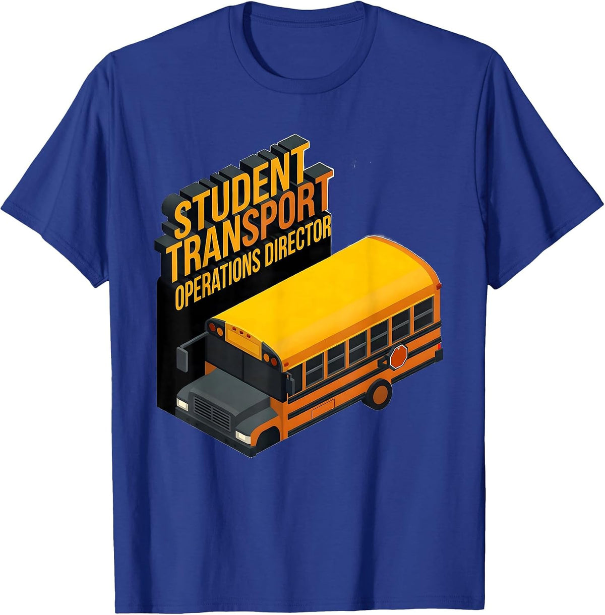 Men's Student Transport Operations Director Funny School Bus T-Shirt - Royal Blue