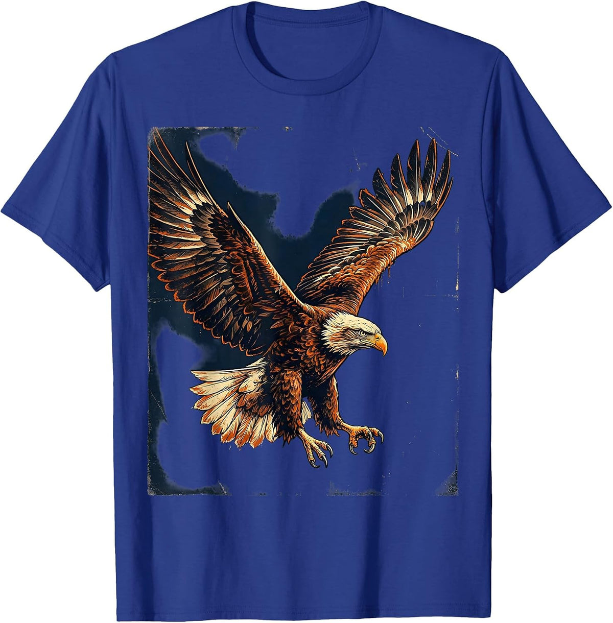 Men's Eagle Diving Wings Spread Wide Illustration T-Shirt - Royal Blue