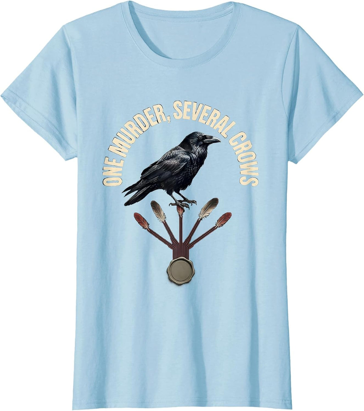 One Murder Several Crows Dark Humor Gothic Crow Lover Gift T-Shirt - Baby Blue