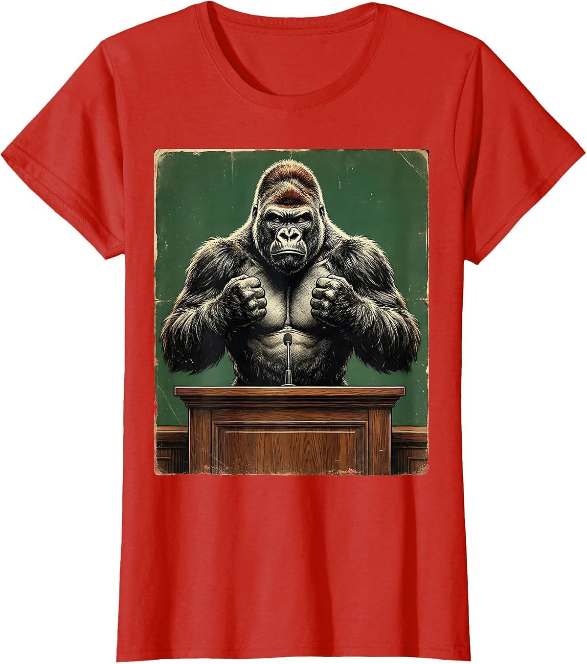 Master Debater Gorilla Chest Pound Debate Stage T-Shirt - Red
