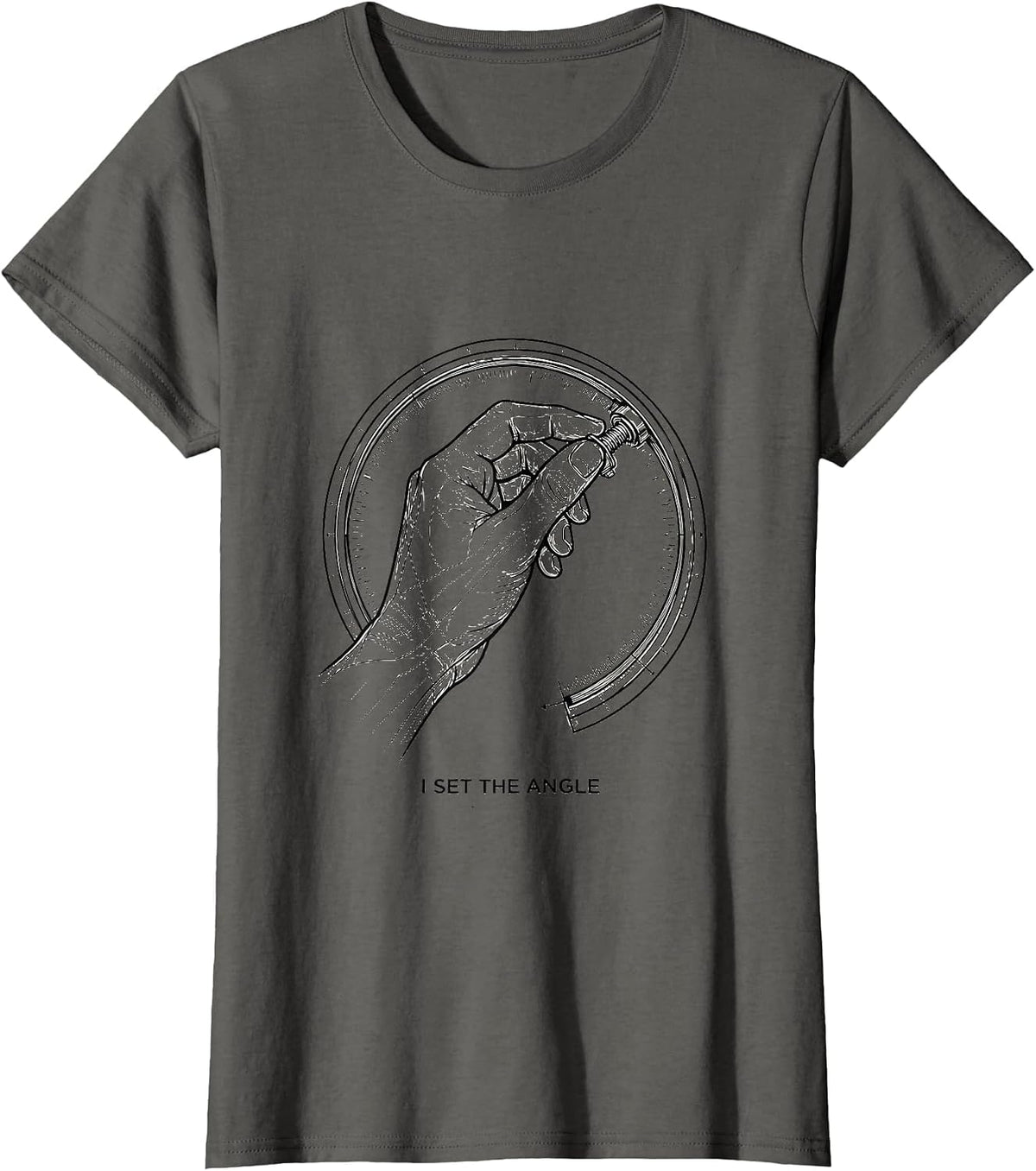 Women's I Set The Angle Radiology Tech X-ray CT MRI Tech Humor T-Shirt - Asphalt Grey
