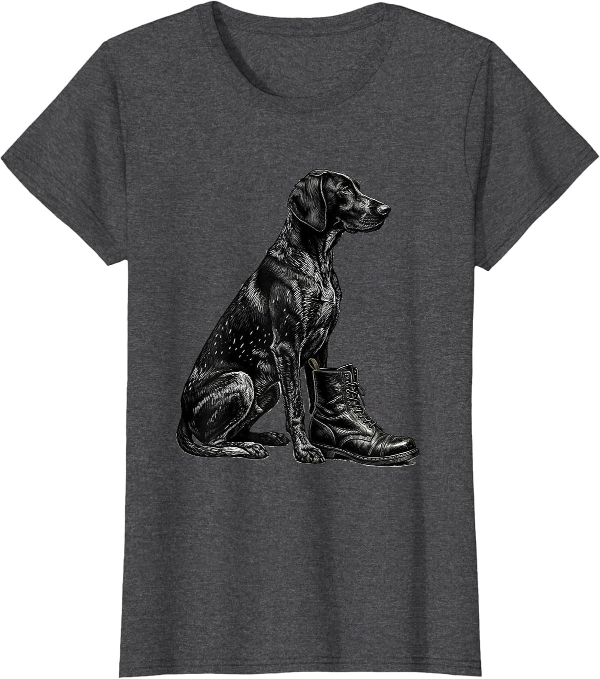 Women's German Shorthaired Pointer Dog Lover Hunting Dog Pride T-Shirt - Dark Heather Grey