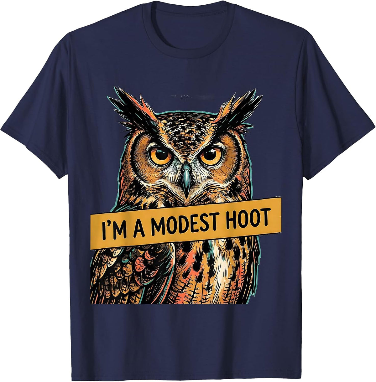 Men's I'm A Modest Hoot Vintage Owl Bird Lover Humor T-Shirt - Navy Blue