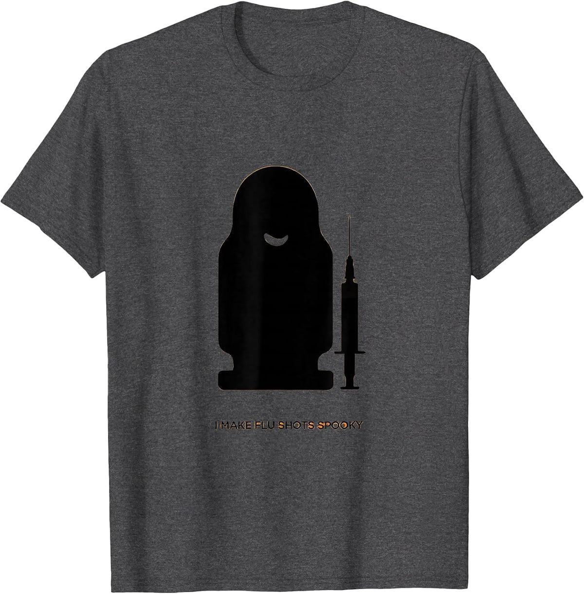 Men's I Make Flu Shots Spooky Funny Halloween Nurse Ghost Vaccine T-Shirt - Dark Heather Grey