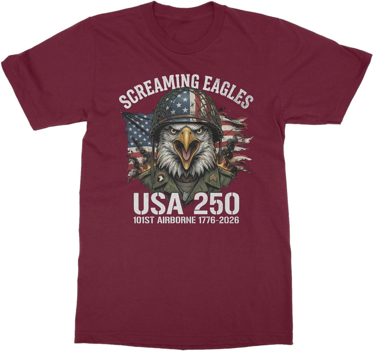 250 Years USA 101st Airborne Screaming Eagles Unisex T-Shirt - Maroon