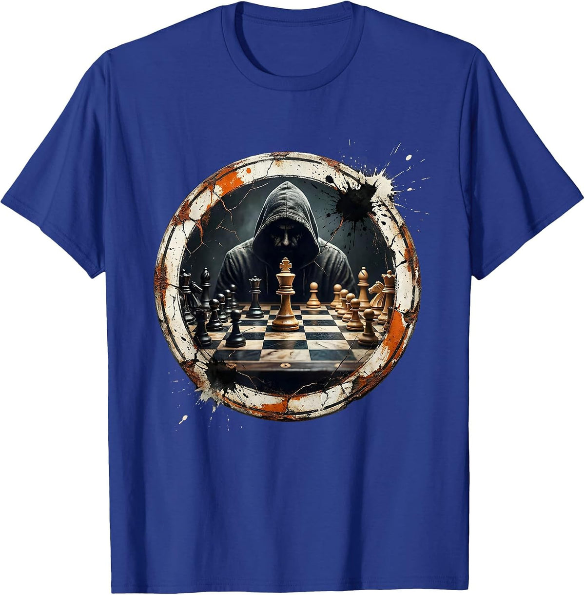 Chess Endgame Deep Thought Graphic Design T-Shirt - Royal Blue