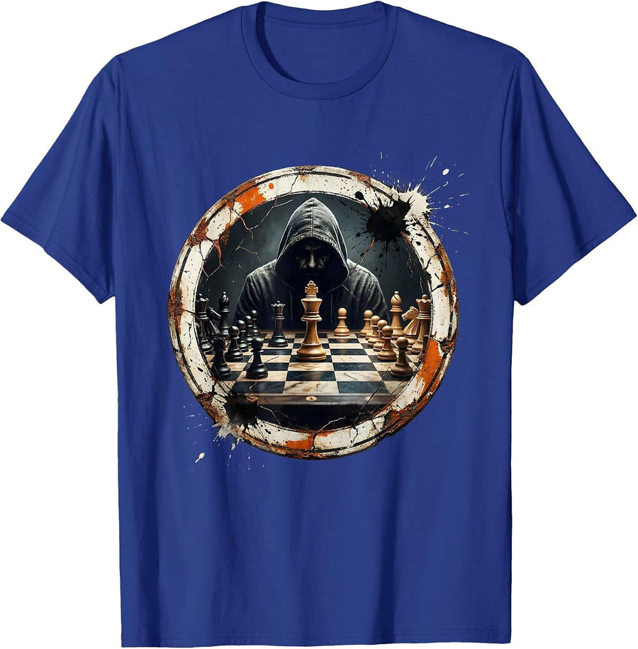 Chess Endgame Deep Thought Graphic Design T-Shirt - Royal Blue