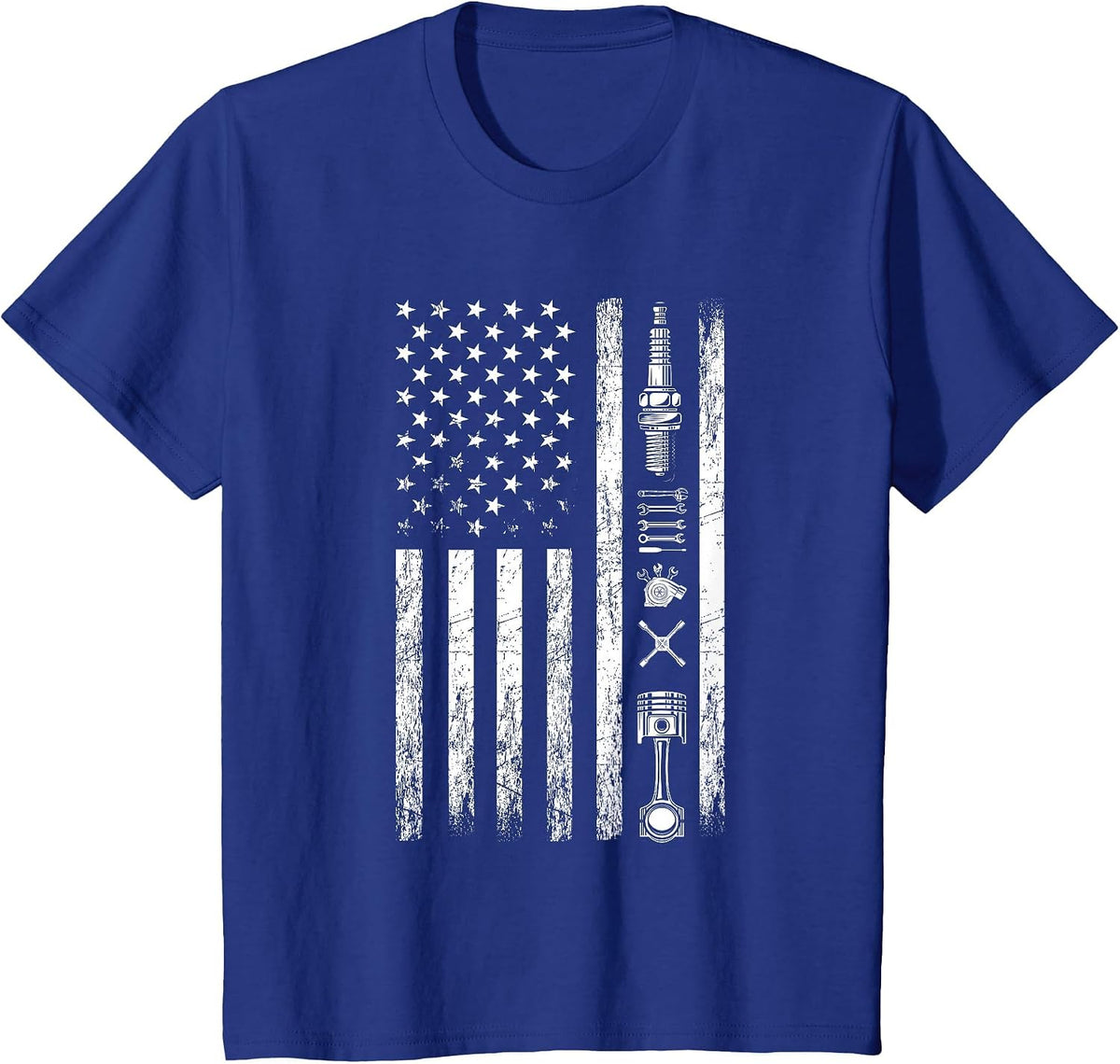Mechanic US Flag Patriotic Worker Patriot USA Mechanic T-Shirt - Royal Blue