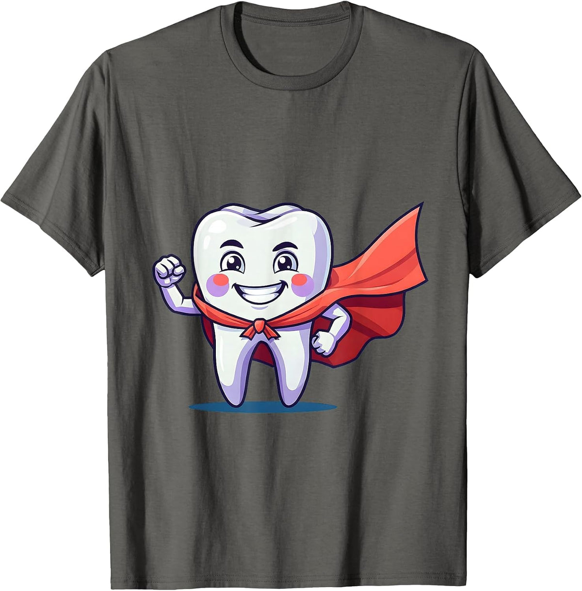 Superhero Tooth Dental Assistant Graphic T-Shirt - Asphalt Grey