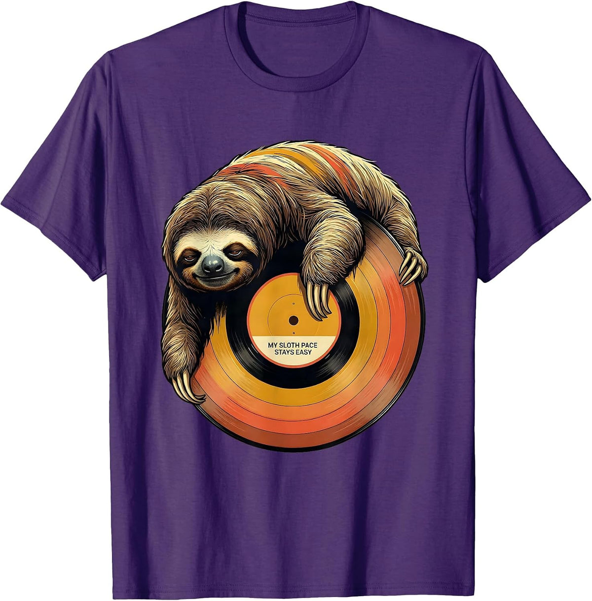 My Sloth Pace Stays Easy Funny Sloth Lover Humor T-Shirt - Purple
