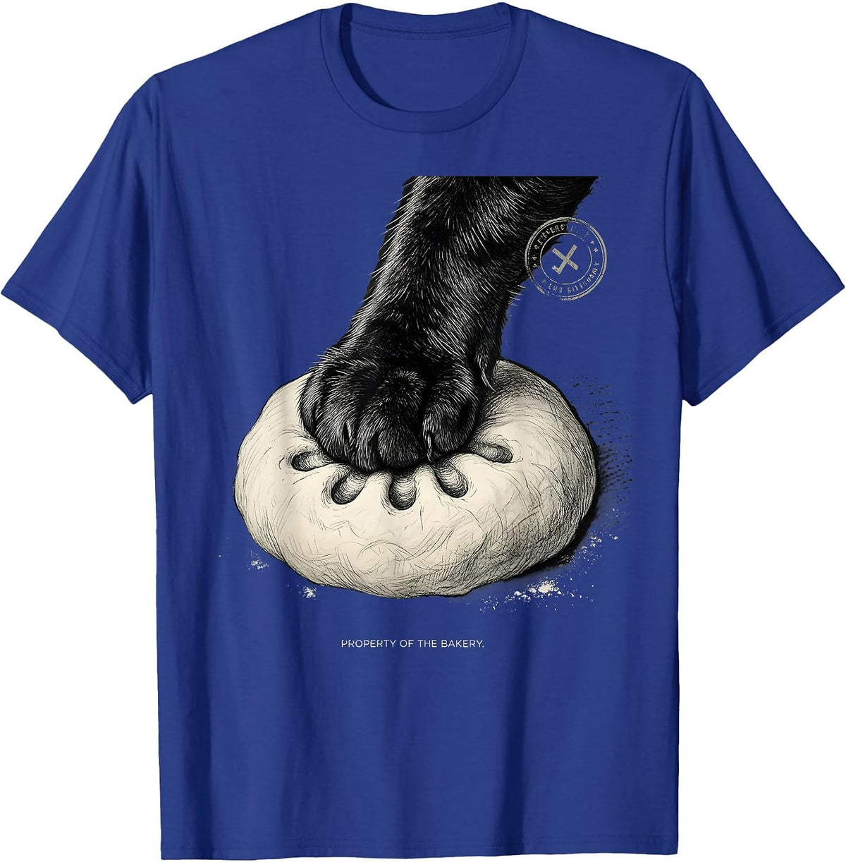 Property Of The Bakery Funny Black Cat Bakery Lover Humor T-Shirt - Royal Blue
