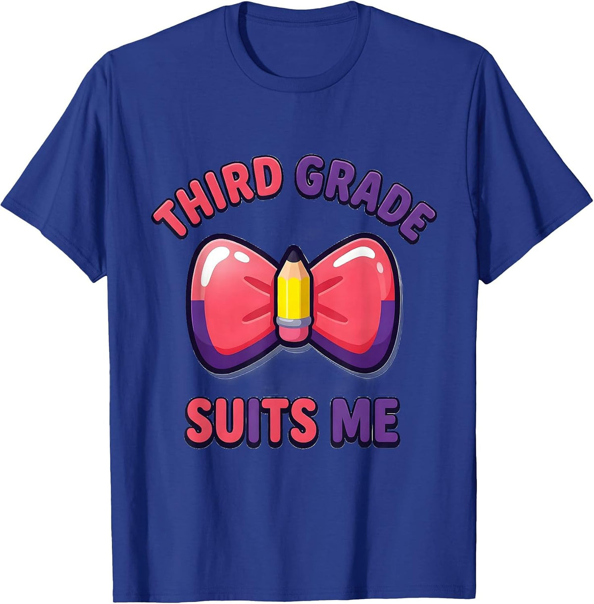 Third Grade Suits Me Cute Coquette Bow Back to School T-Shirt - Royal Blue