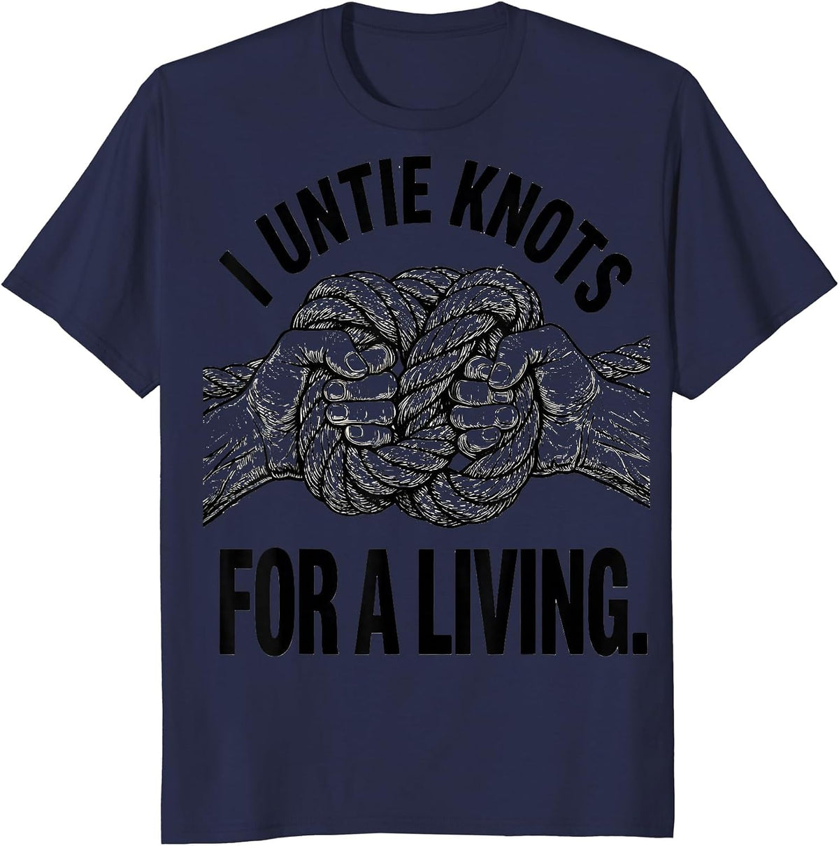 Men's I Untie Knots For A Living Funny Massage Therapist LMT Gift T-Shirt - Navy Blue