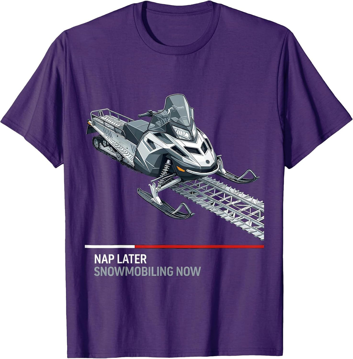 Nap Later, Snowmobiling Now Funny Grandpa Snowmobile Hobby T-Shirt - Purple
