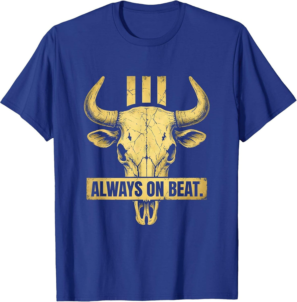 Men's Always On Beat Hip Hop Music Design T-Shirt - Royal Blue