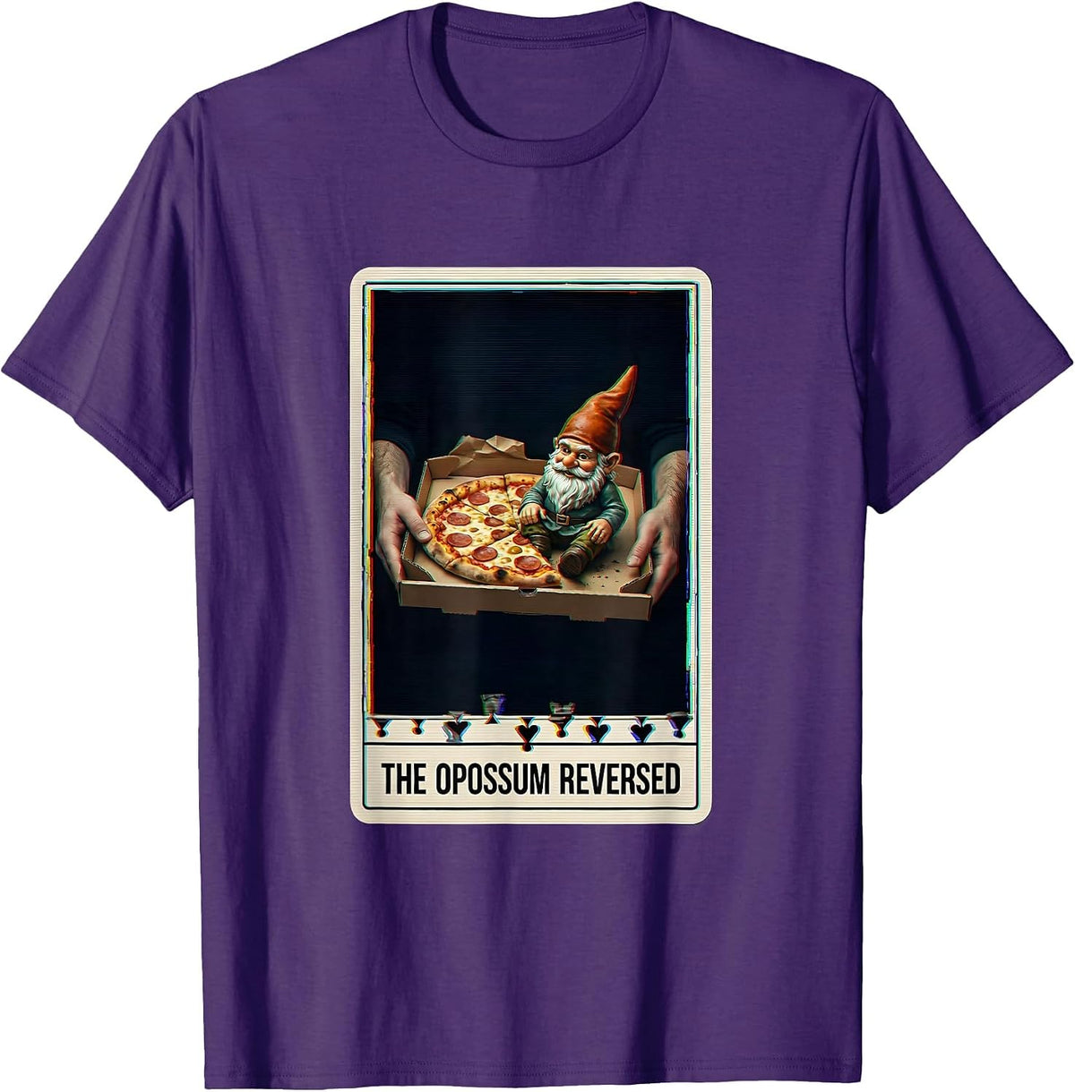 The Opossum Reversed Surreal Tarot Card Parody Humor T-Shirt - Purple
