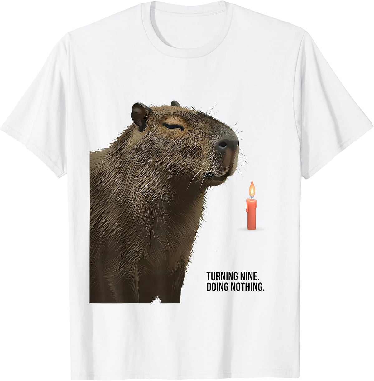 Men's Turning Nine Doing Nothing Kawaii Capybara Birthday Gift T-Shirt - White