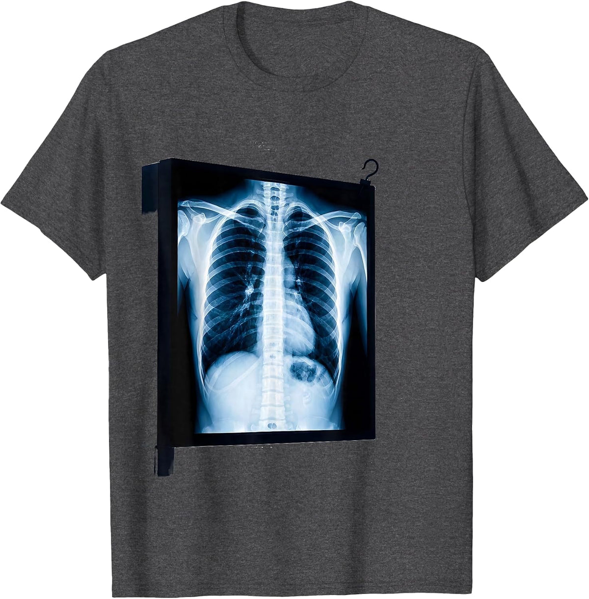 Men's Radiographic Ribcage Swiss International Radiology Tech T-Shirt - Dark Heather Grey