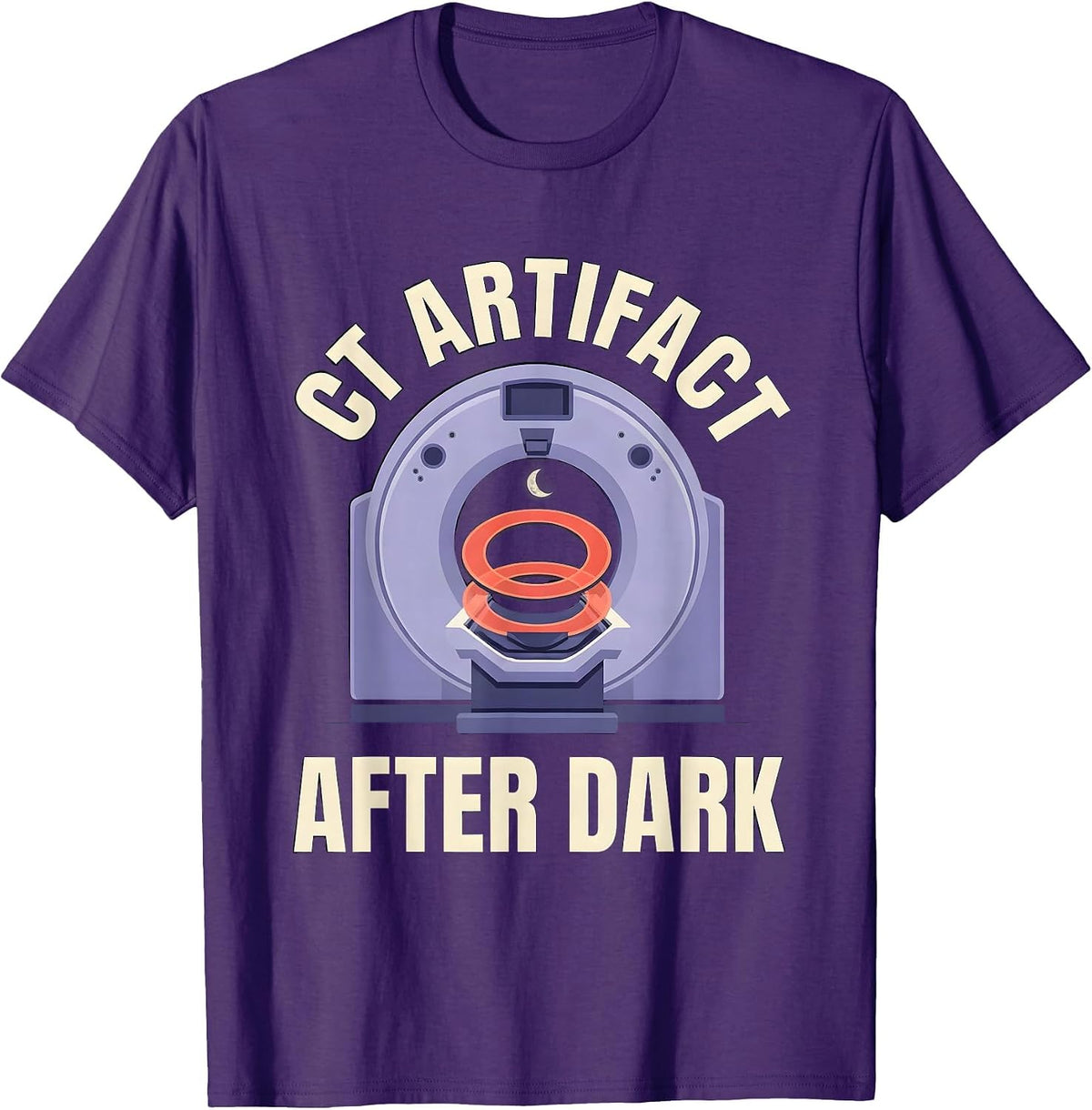 CT Artifact After Dark Playful Halloween Radiology Tech T-Shirt - Purple