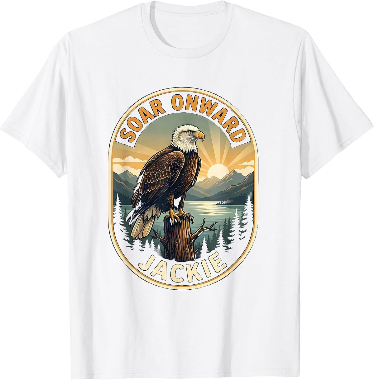 Men's Soar Onward Jackie Memorial Eagle Tribute Big Bear Lake T-Shirt - White