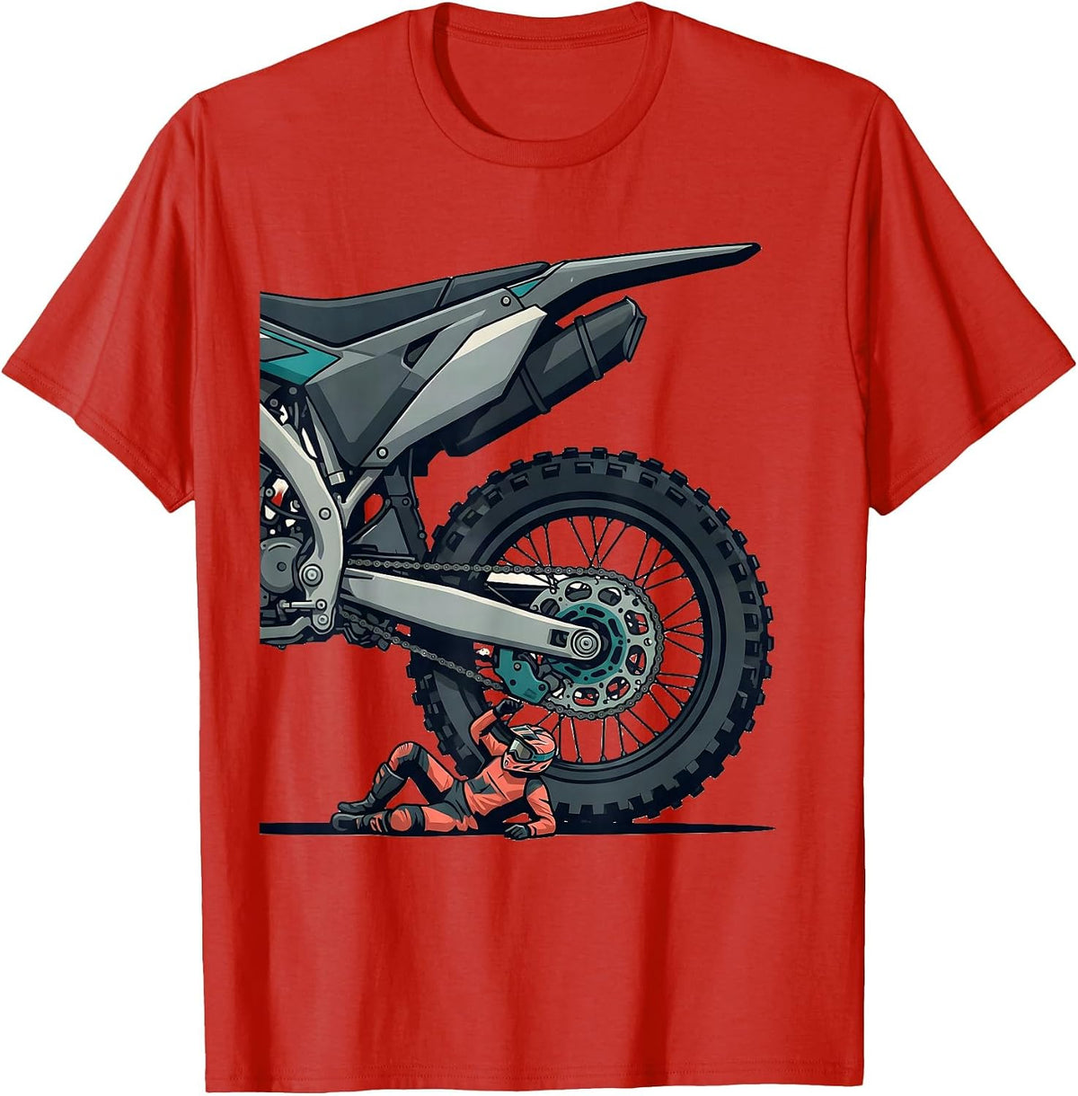 Men's Motocross Suspension Crash Funny Dirt Bike Rider Gift T-Shirt - Red
