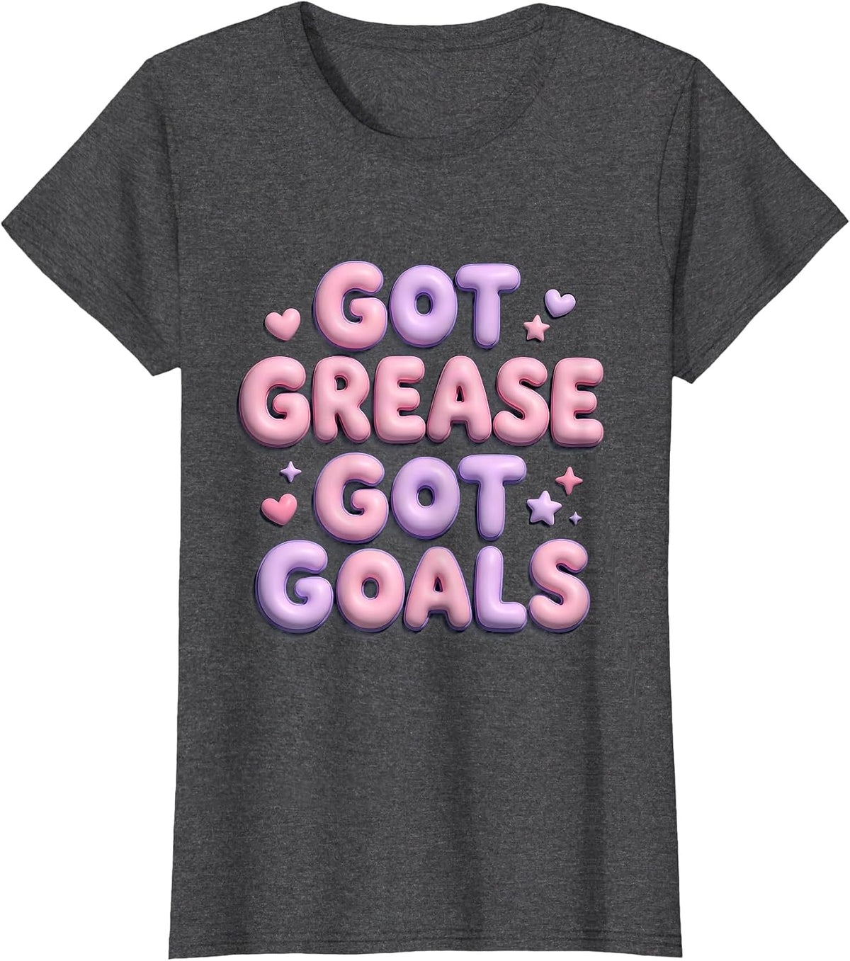 Women's Got Grease Got Goals Auto Mechanic Design T-Shirt - Dark Heather Grey