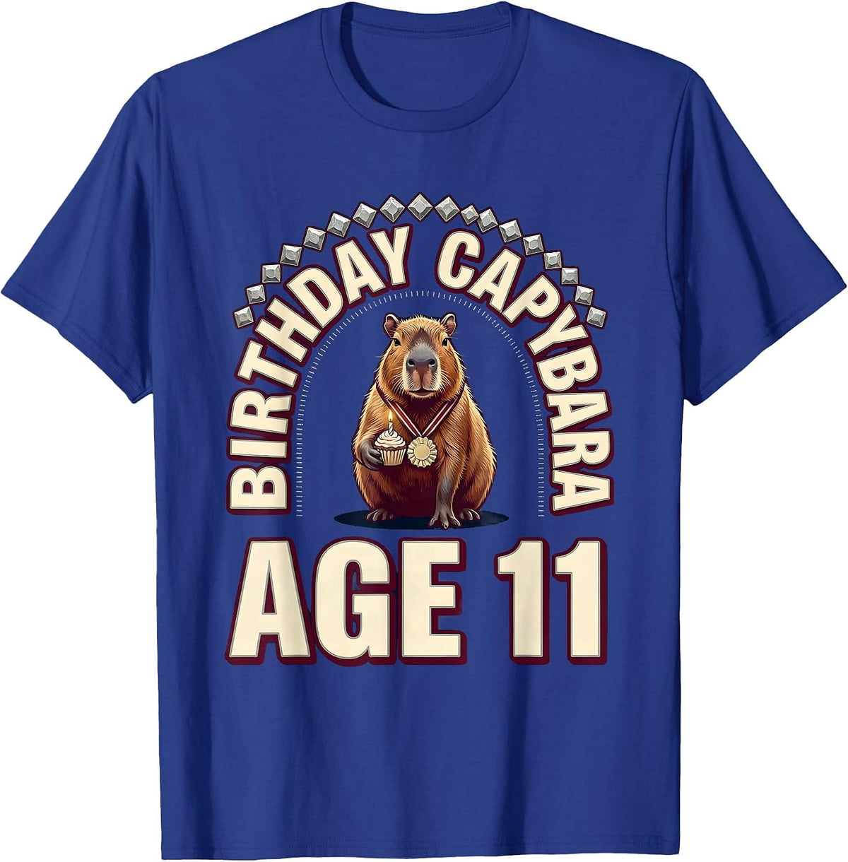 Birthday Capybara Age 11 Kawaii Cute Animal Birthday Gift T-Shirt - Royal Blue