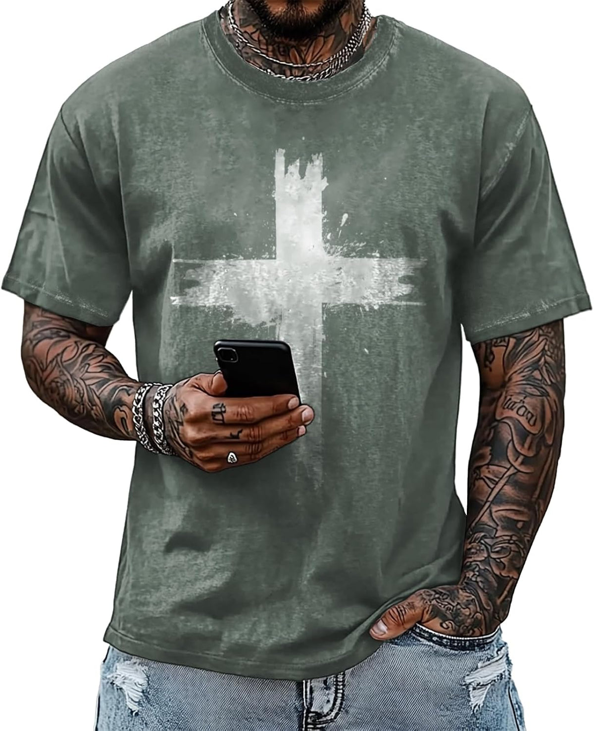 domirica Mens Graphic T-Shirts 90s Rock Summer Big and Tall Workout Breathable Quick Dry Short Sleeve 100% Cotton Tee Shirts