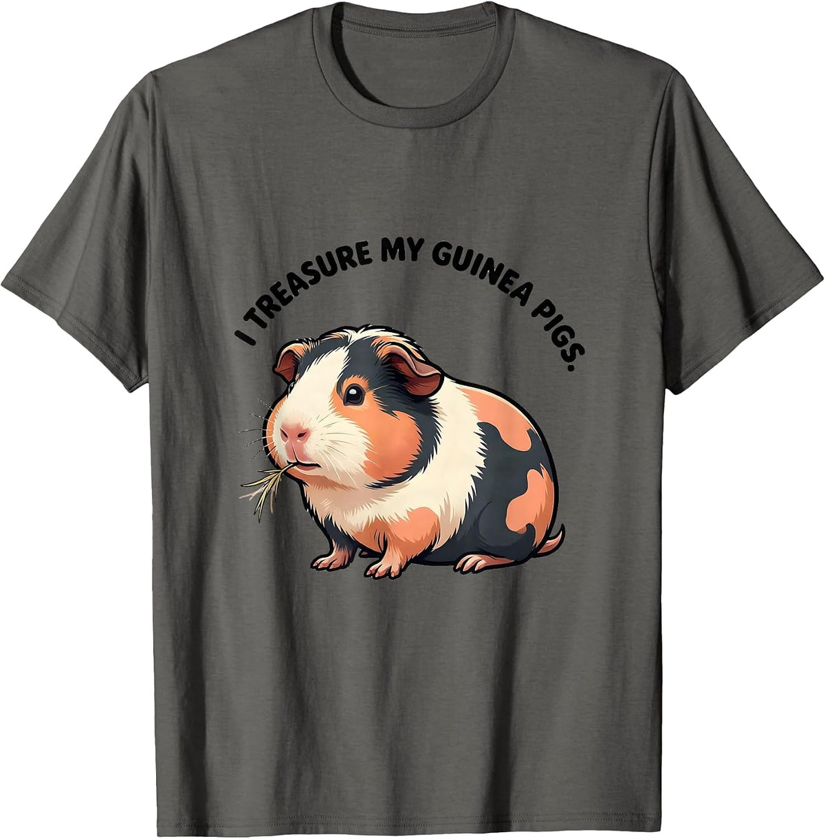 Men's I Treasure My Guinea Pigs Cute Kawaii Pet Lover Humor T-Shirt - Asphalt Grey