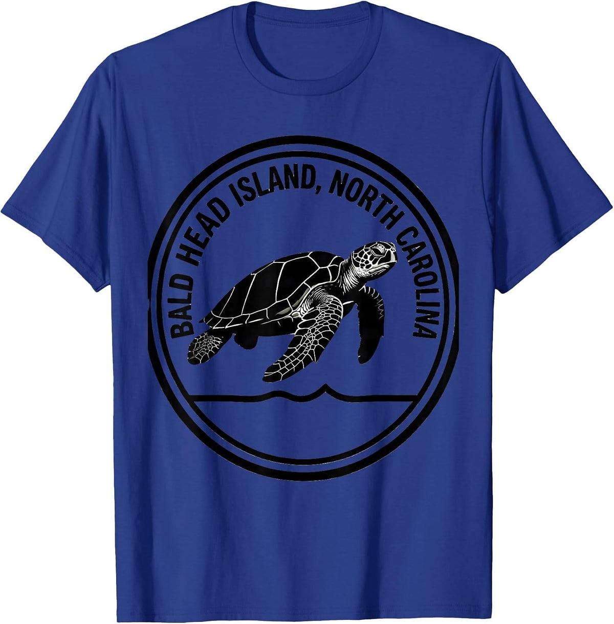 Bald Head Island North Carolina Silhouette Sea Turtle T-Shirt - Royal Blue