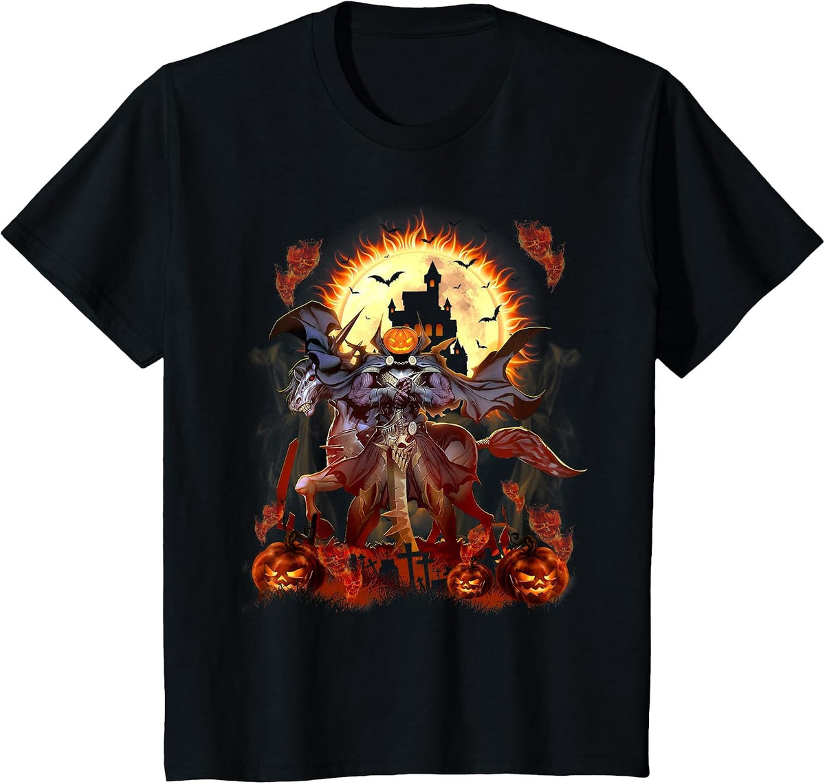 Halloween Headless Horseman Happy Halloween T-Shirt - Black