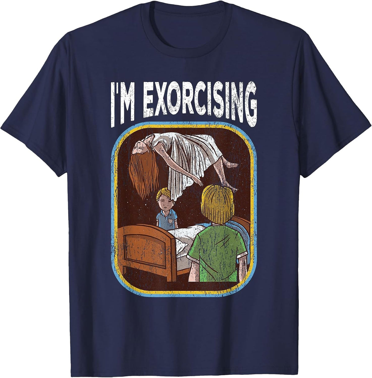 Horror Movie Vintage Nostalgia T-Shirt - Navy Blue