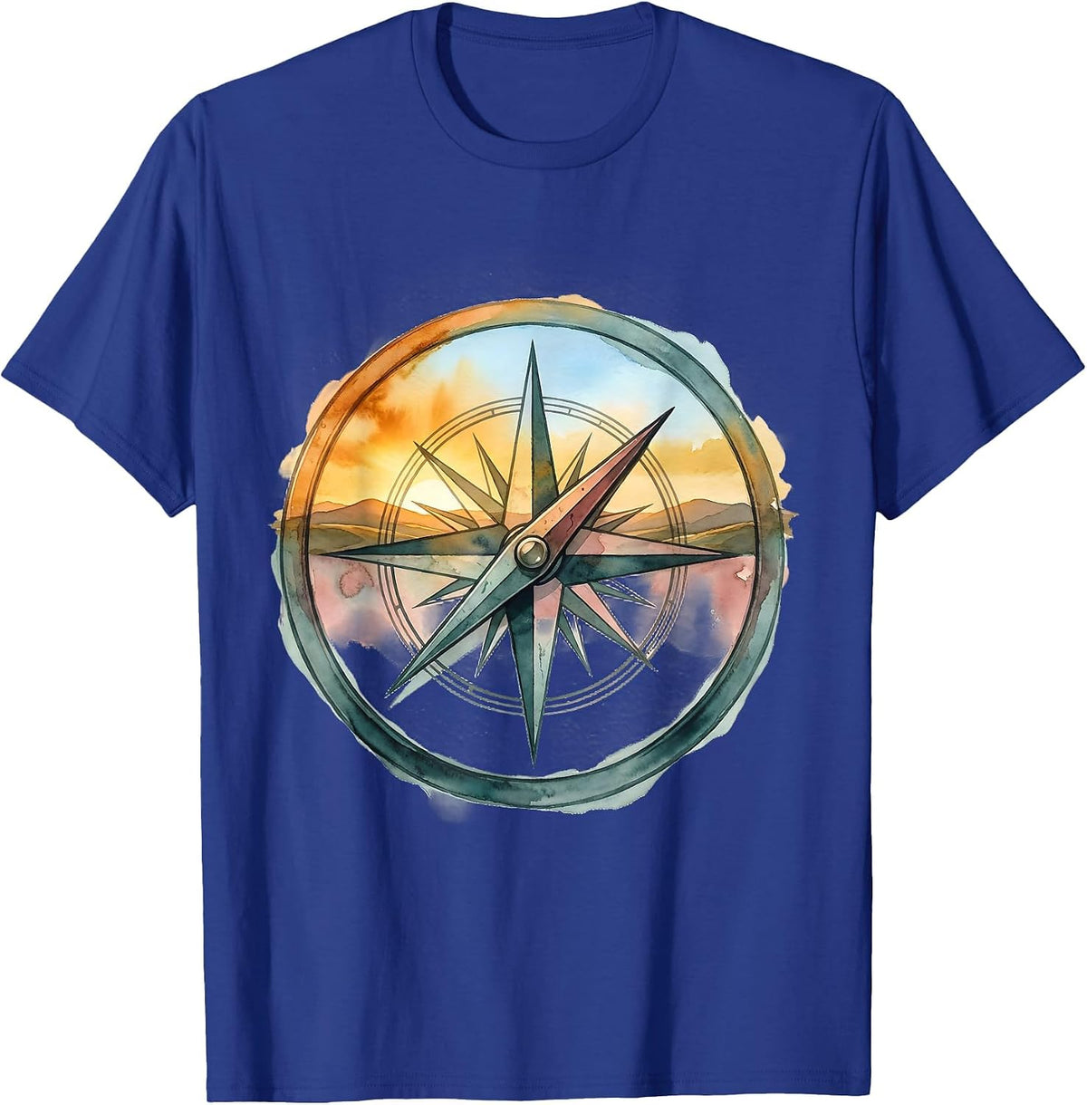 Suicide Prevention Awareness Compass Horizon Graphic T-Shirt - Royal Blue