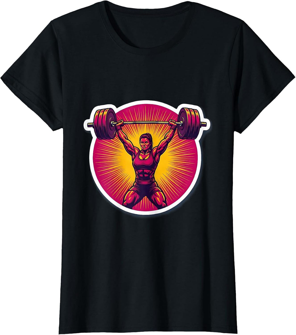 Weightlifter Overhead Press Triumph Sports Graphic T-Shirt - Black